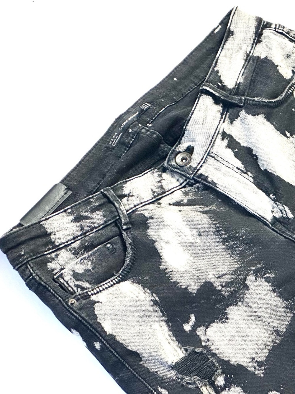 Zara Trafaluc Denimwear Women’s Skinny Jeans in Black & Bleach Size 00 - Picture 4 of 8